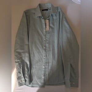 Men's Casual Button Down Shirt - Light Green